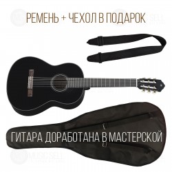 YAMAHA 4/4 BLACK + ЧЕХОЛ + РЕМЕНЬ + ДОВОДКА В МАСТЕРСКОЙ